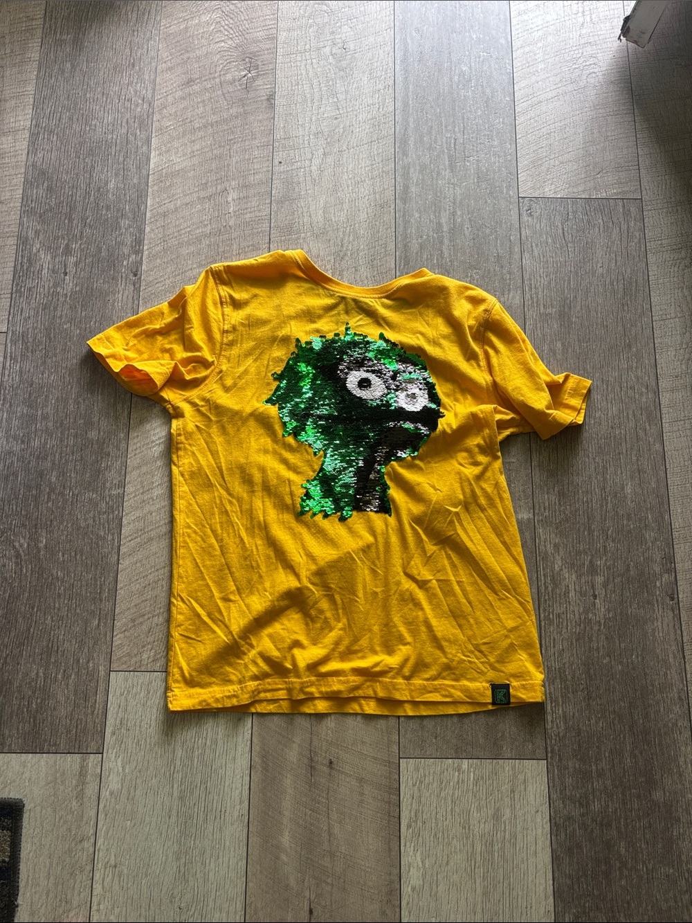 Yellow Sequin Monster T-Shirt